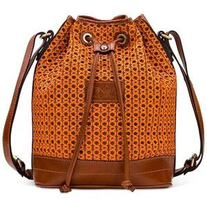 Patricia Nash Comano Looped Weave Drawstring Bag, Koi Orange, NWT